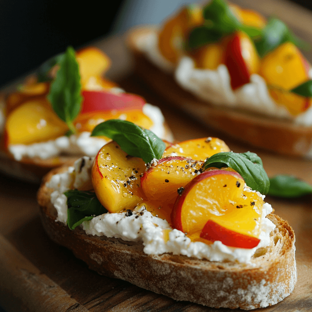 Peach Ricotta Bruschetta
