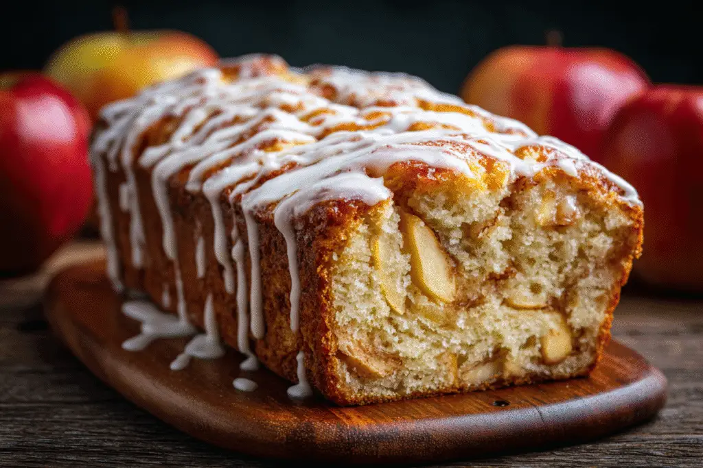 Apple Fritter Bread with Vanilla Glaze