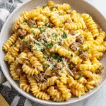 Cheeseburger Alfredo Pasta