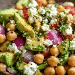 Chickpea Feta Avocado Salad