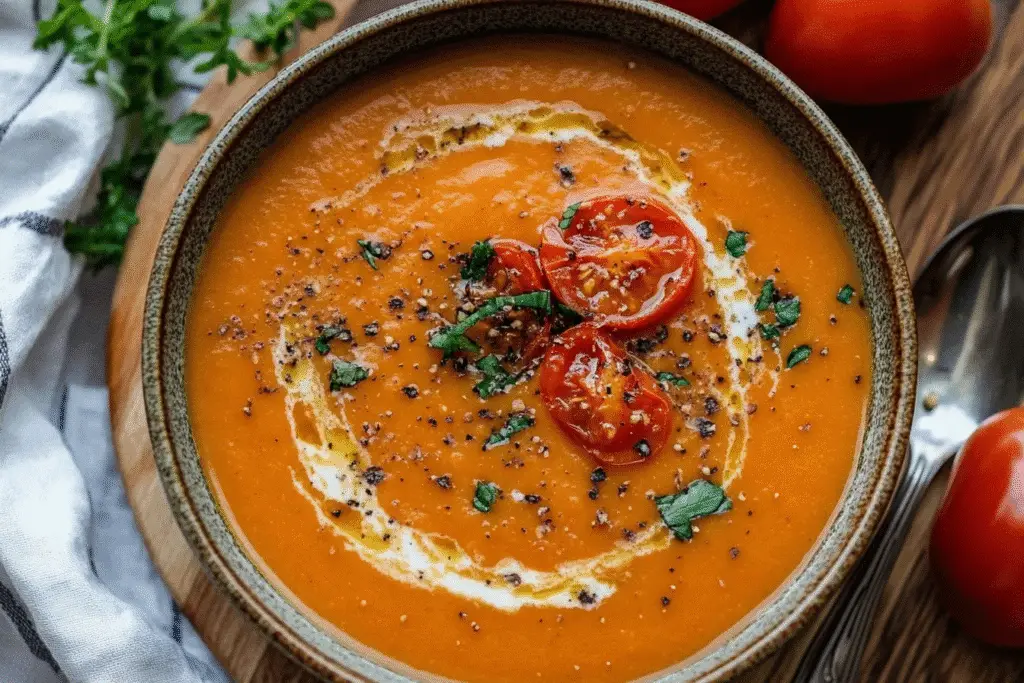 Creamy Roasted Garlic Tomato Soup