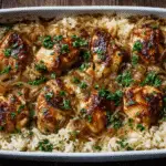 French onion chicken rice bake