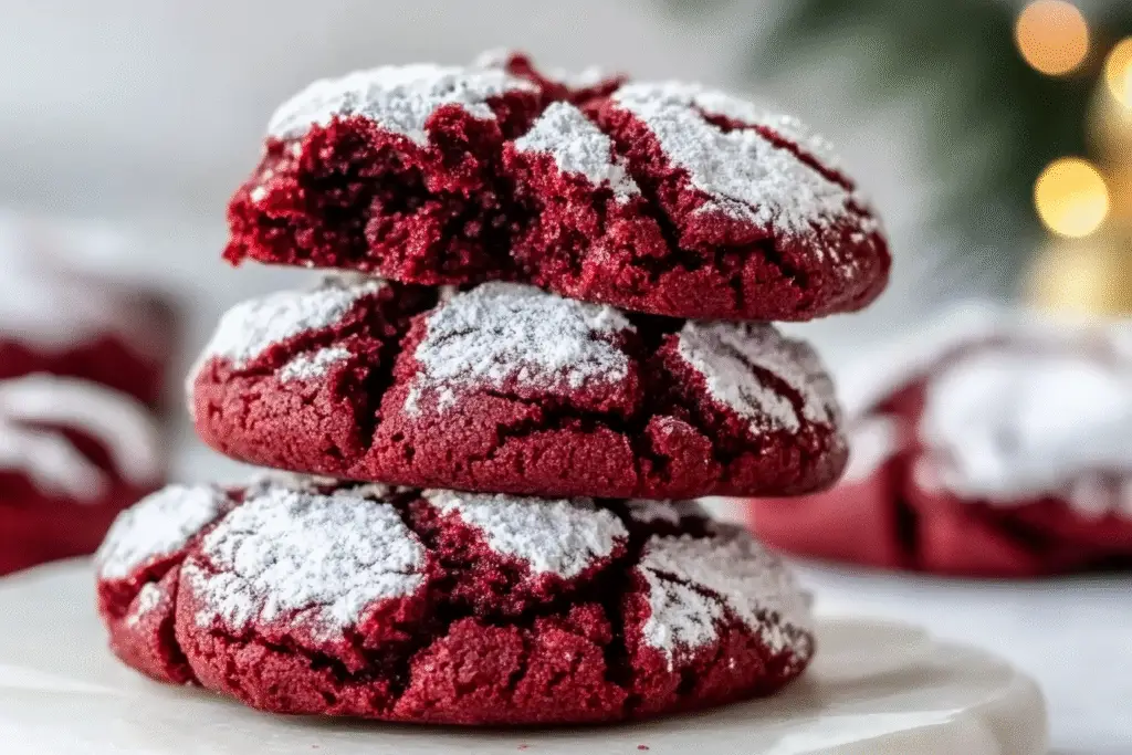 Red Velvet Crinkle Cookies