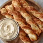 cinnamon twists with cream cheese dip