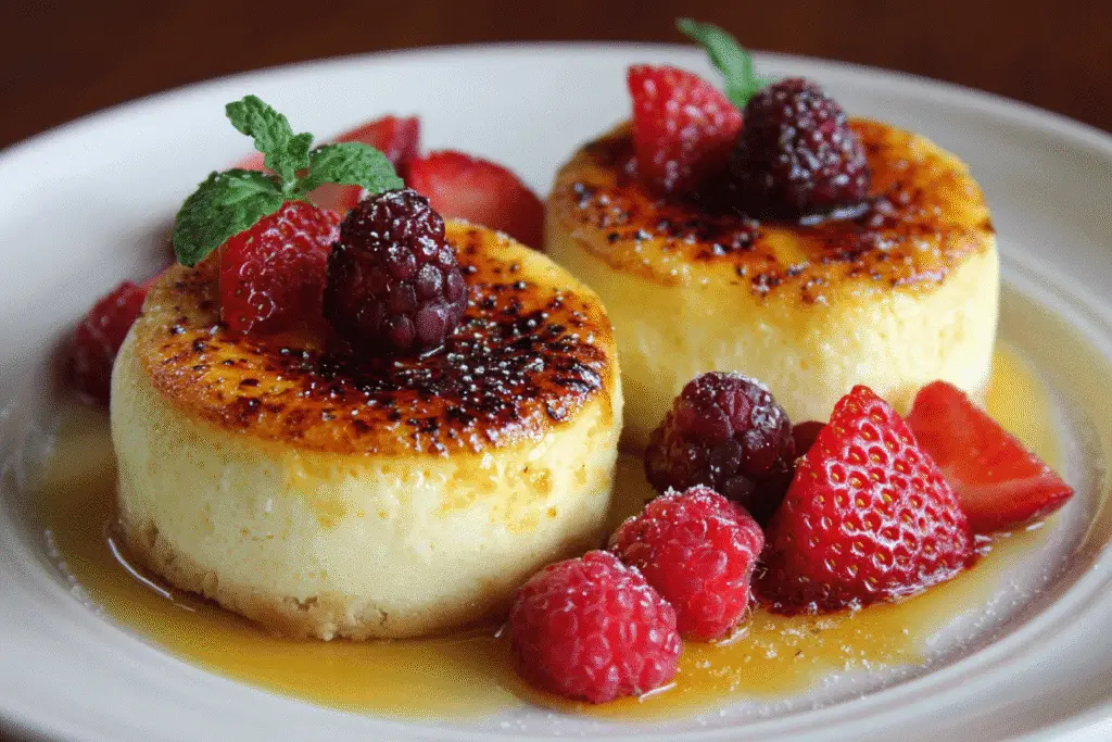 mini creme brulee cheesecakes