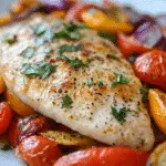 Baked Basa with Roasted Vegetables