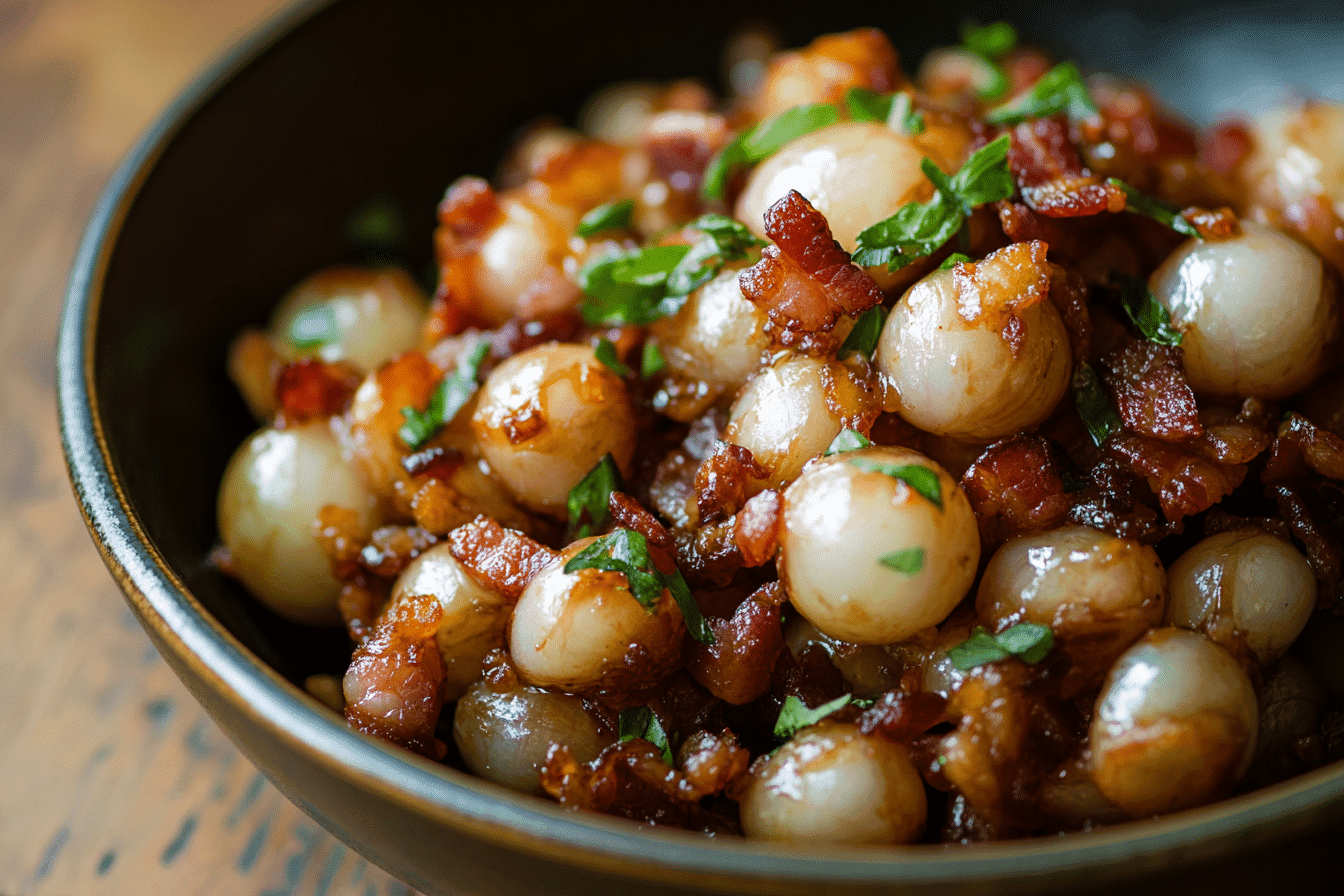 Caramelized Pearl Onions with Bacon
