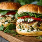 Chicken Feta Spinach Burgers