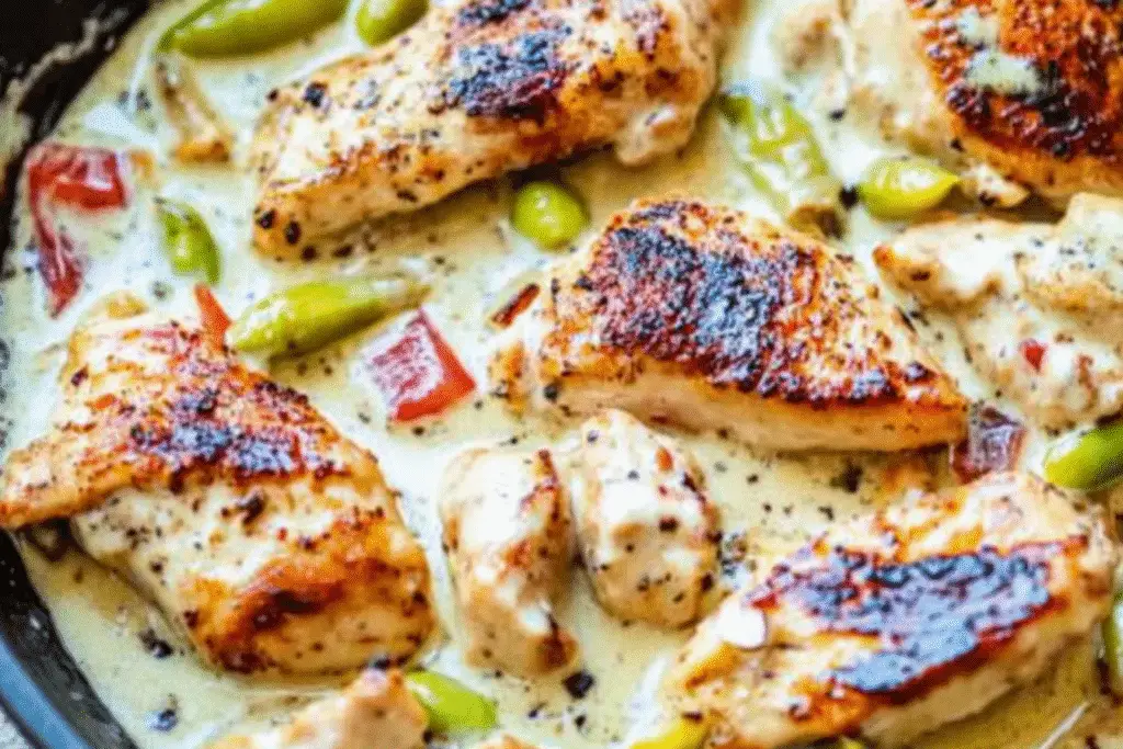 Creamy Pepperoncini Chicken Skillet