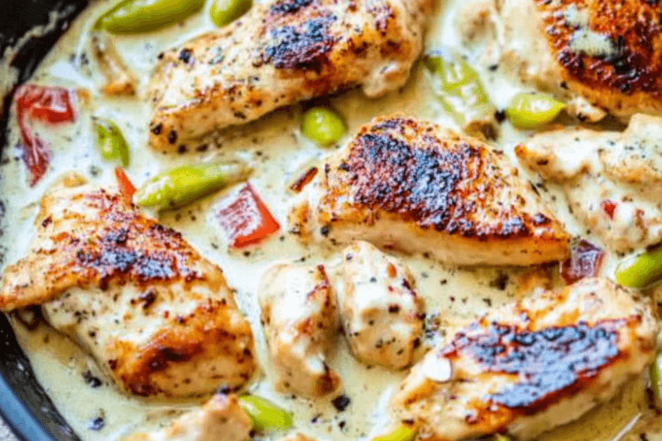 Creamy Pepperoncini Chicken Skillet