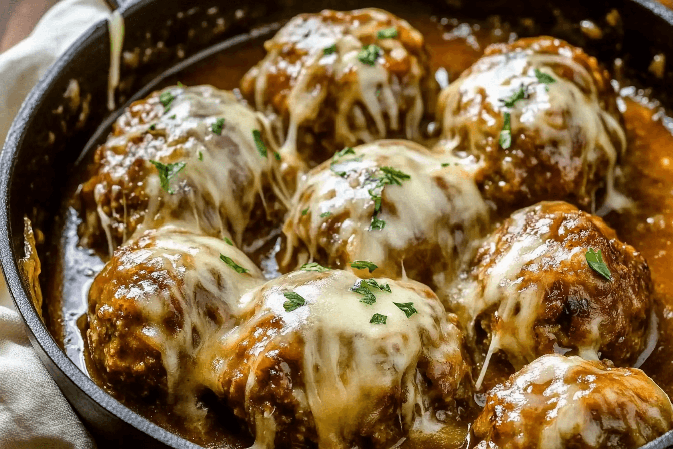 French Onion Meatballs