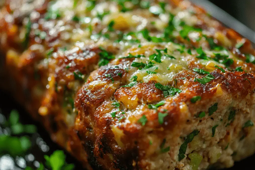 Garlic Parmesan Chicken Meatloaf