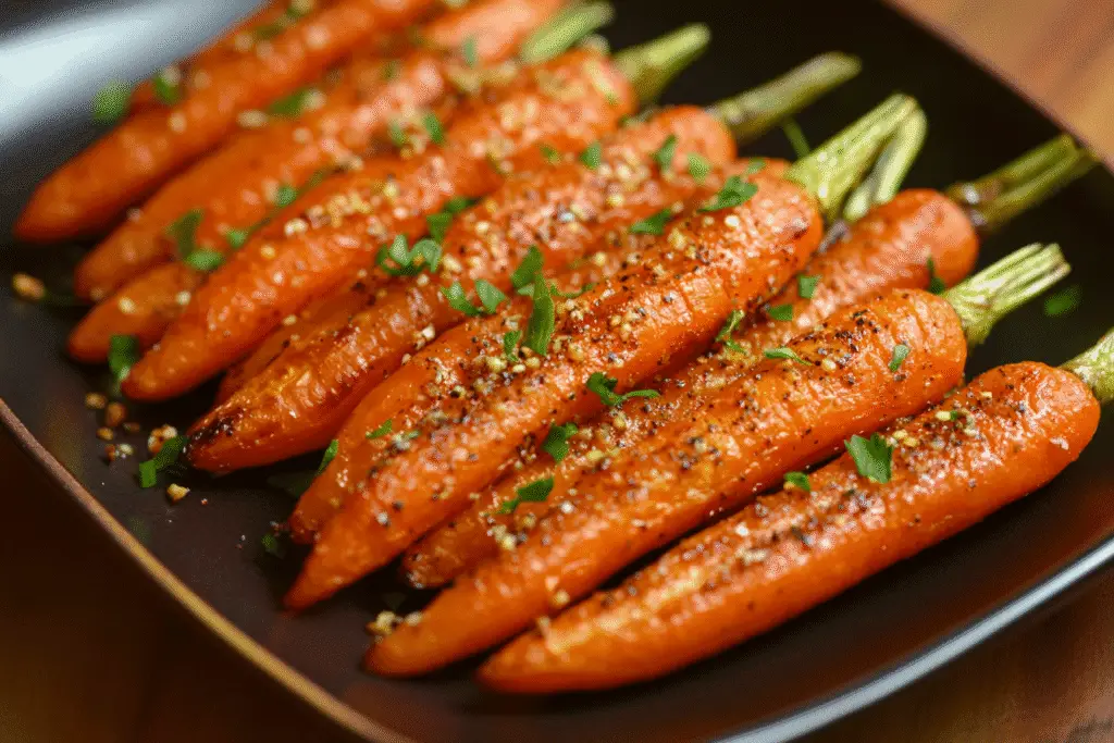 Maple Mustard Roasted Carrots