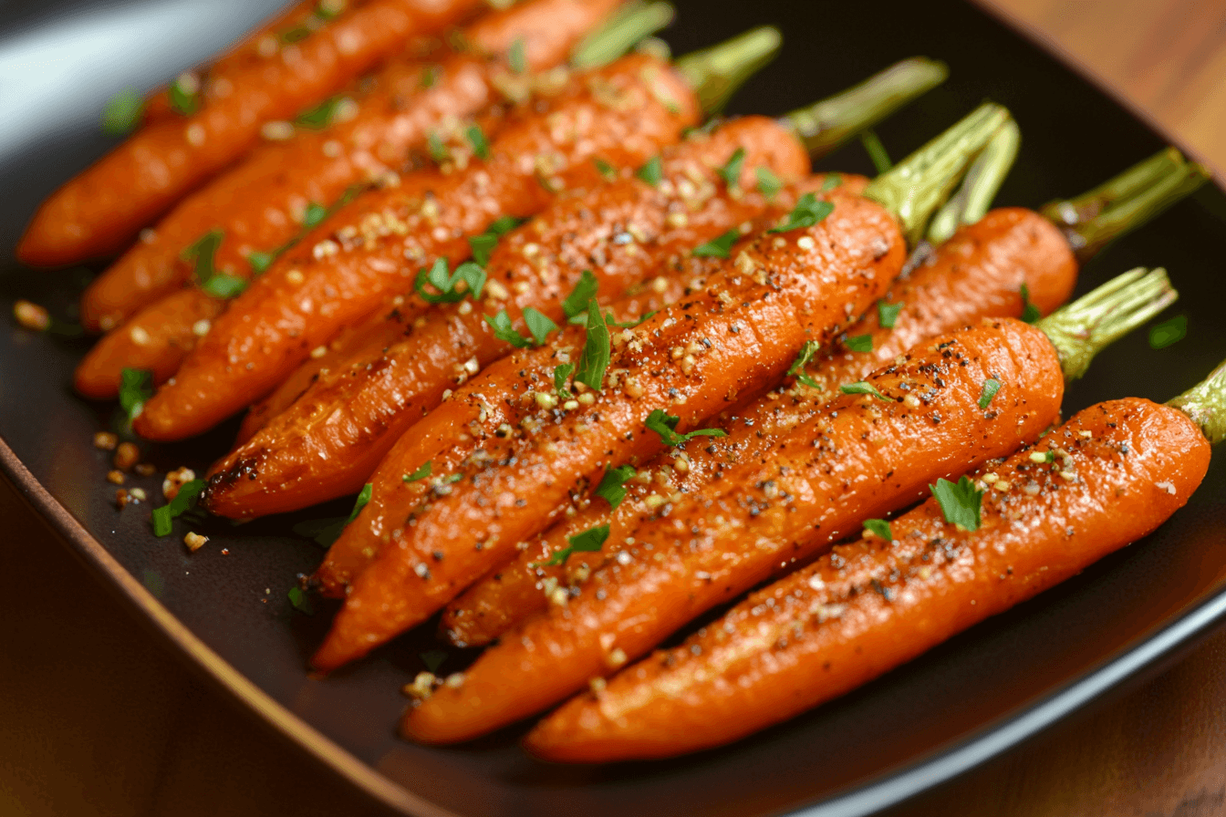 Maple Mustard Roasted Carrots