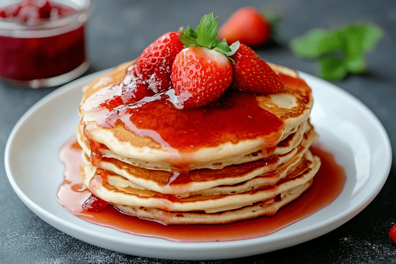 Pancakes with Strawberry Jam