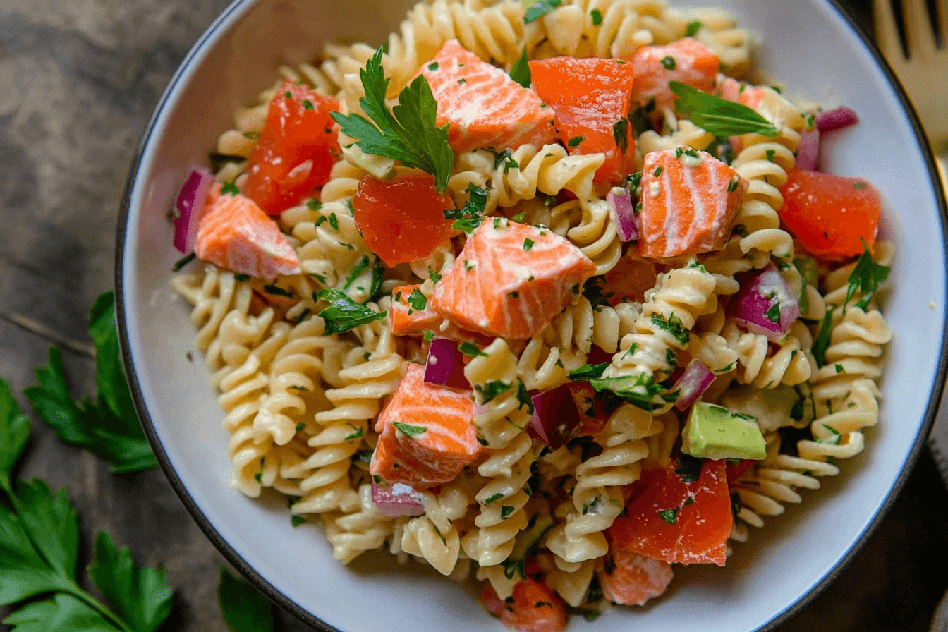 Smoked Sockeye Salmon Pasta Salad