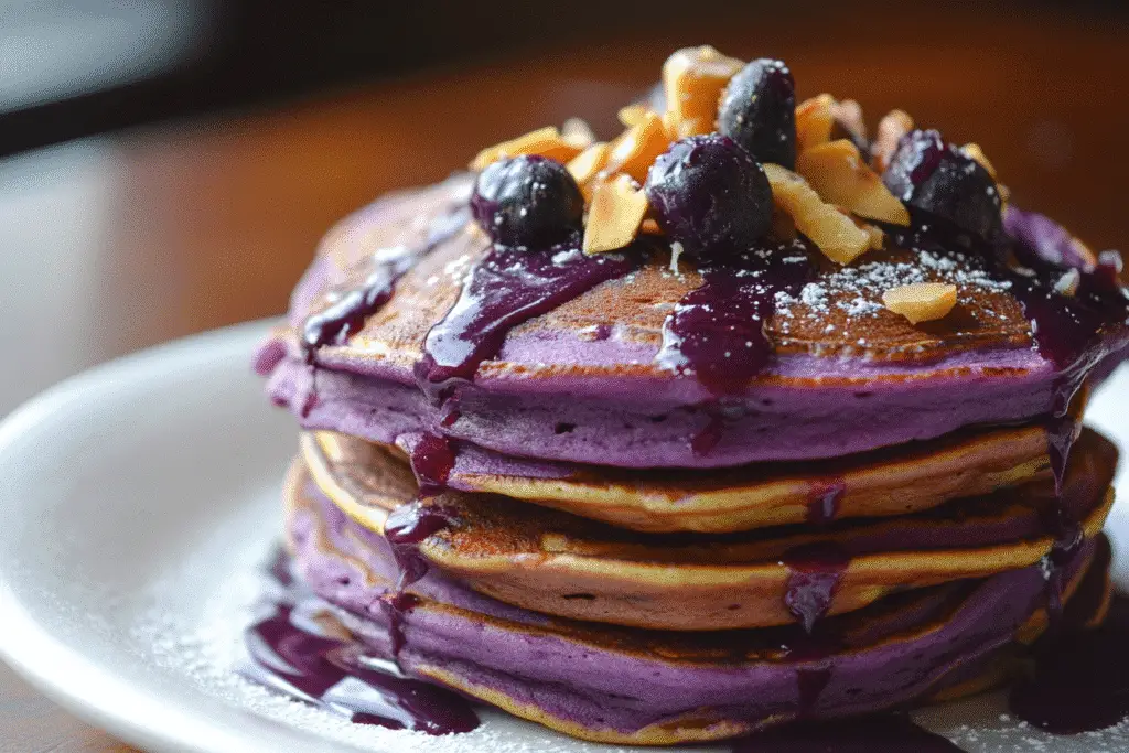 Vegan Ube Pancakes
