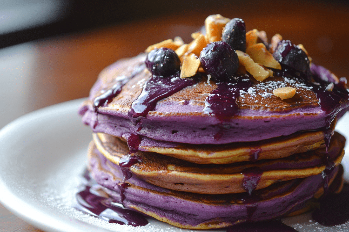 Vegan Ube Pancakes