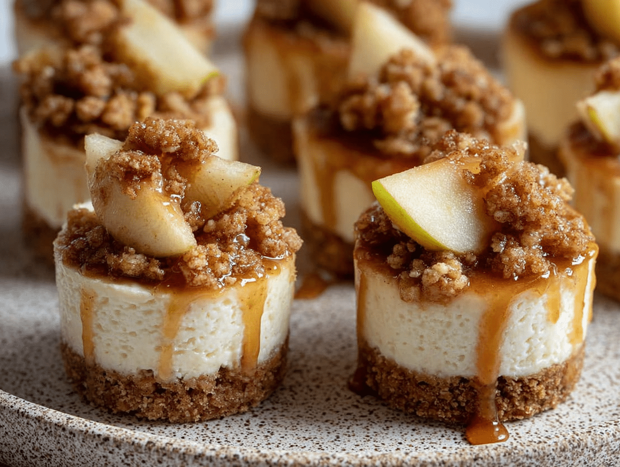 Apple Crisp Cheesecake Bites