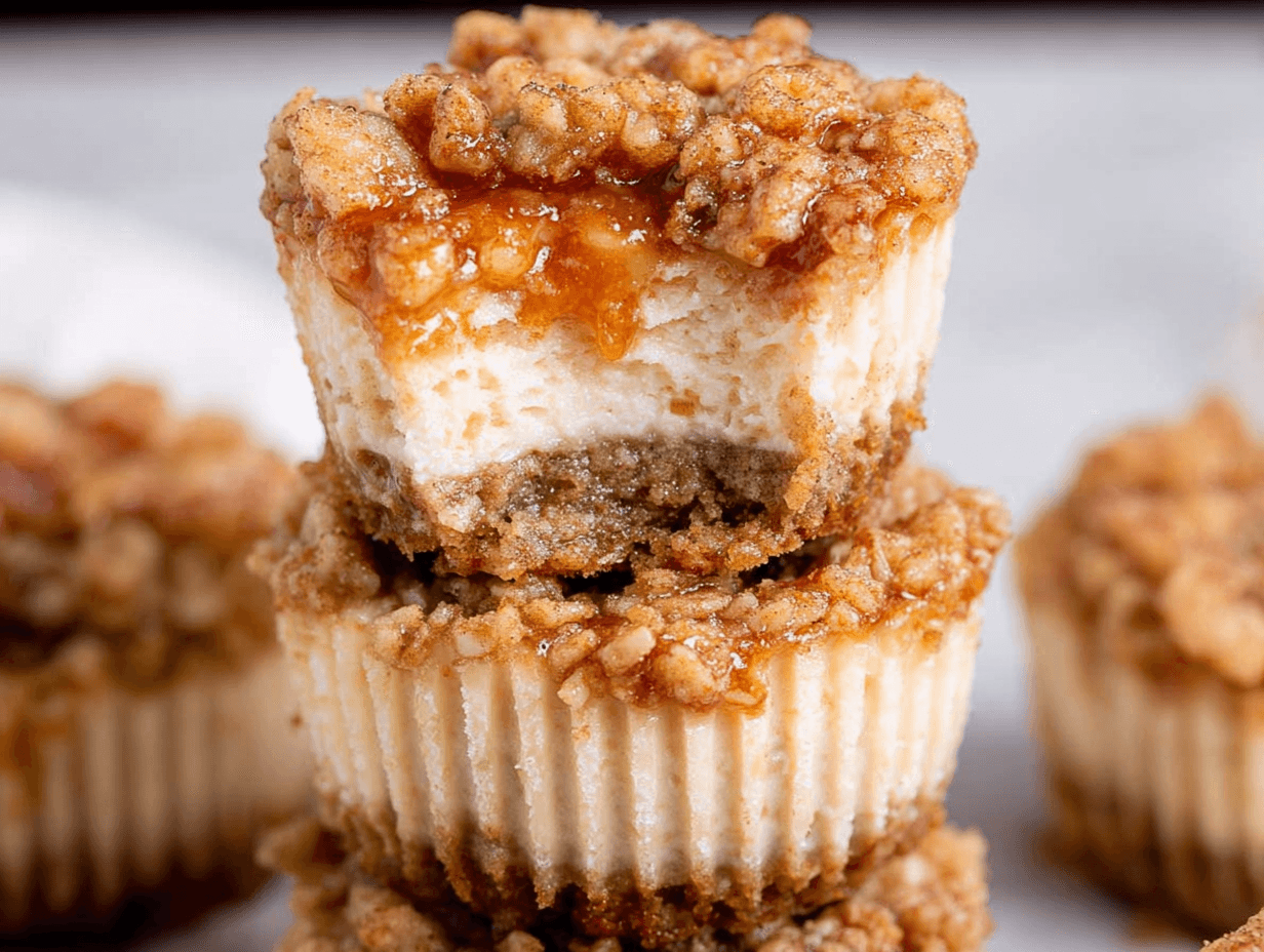 Apple Crisp Mini Cheesecakes