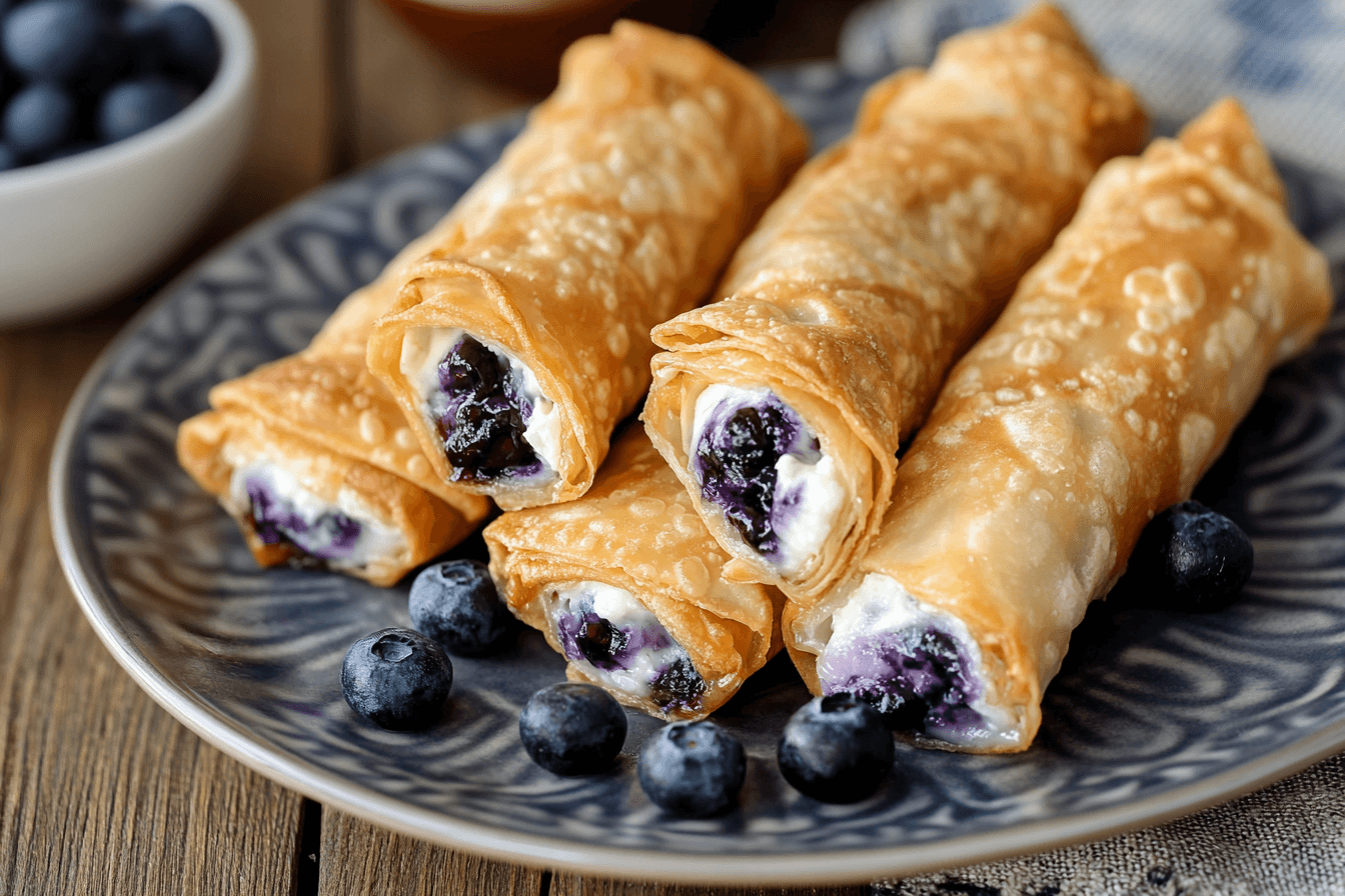 Blueberry Cream Cheese Egg Rolls