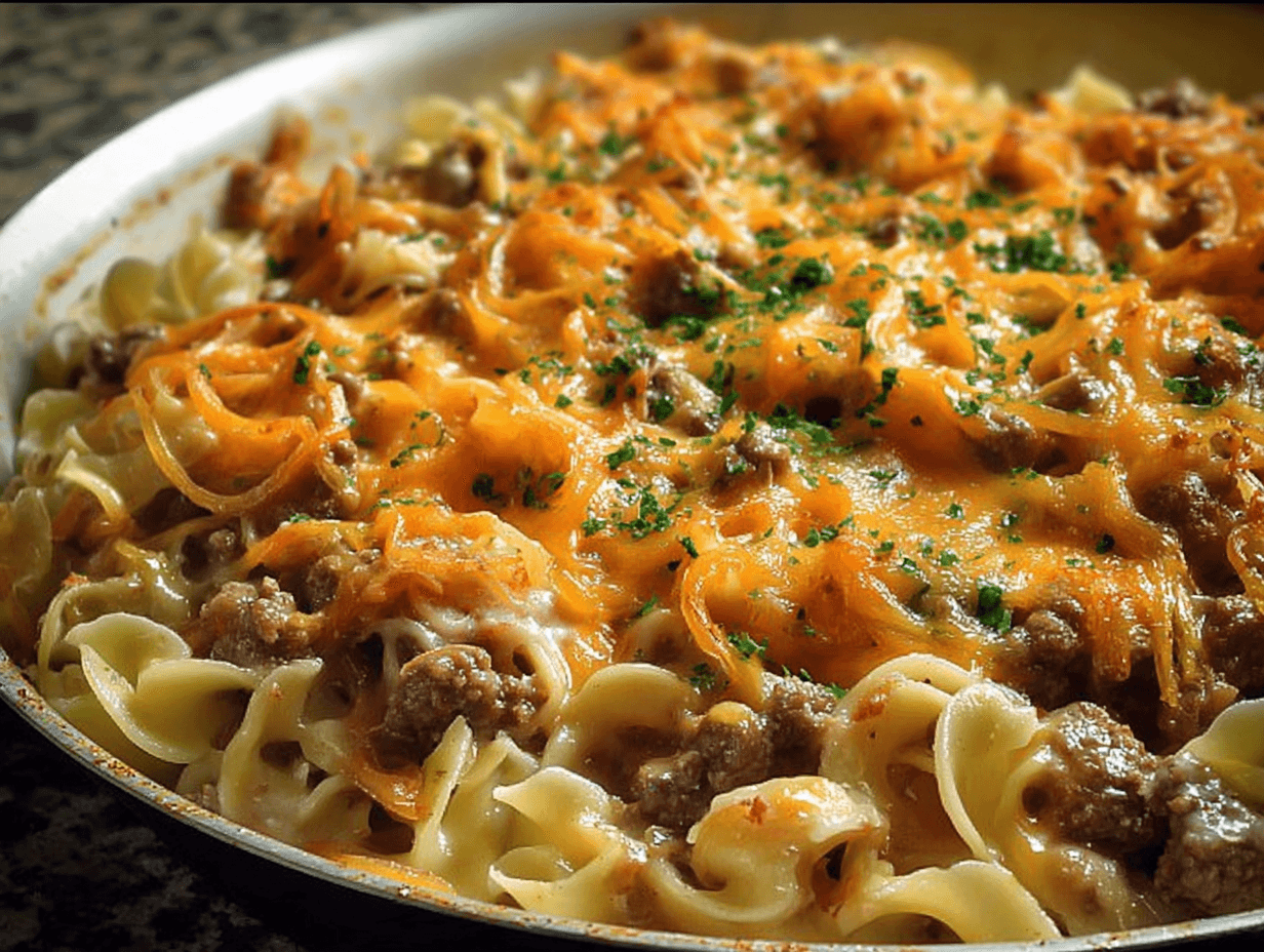 Cheesy Beef Noodle Casserole