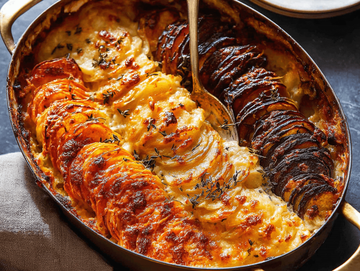 Cheesy Root Vegetable Gratin