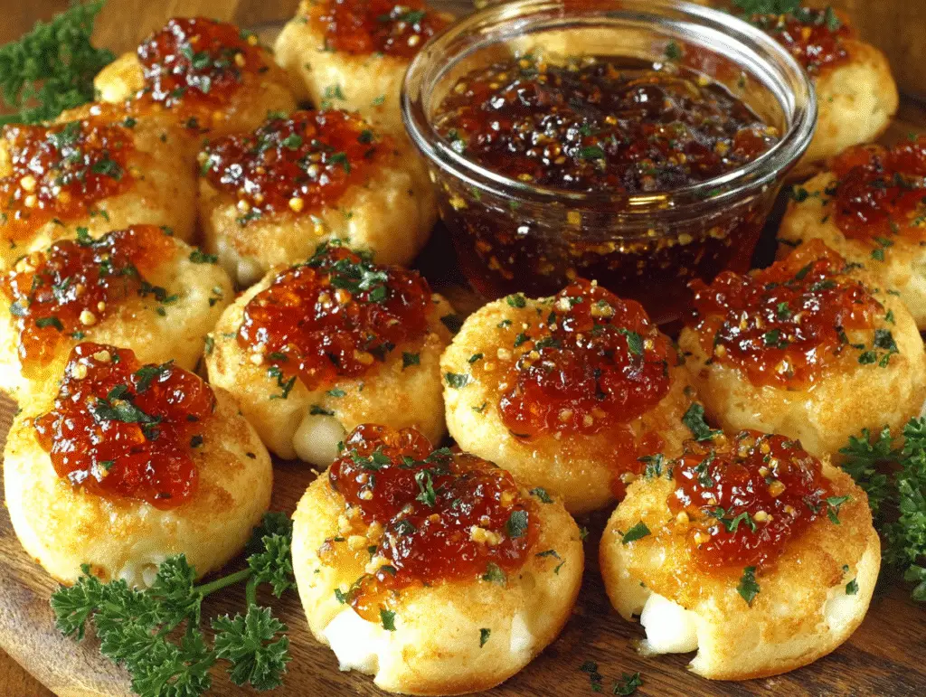 Cheesy Thumbprint Appetizers with Hot Pepper Jelly