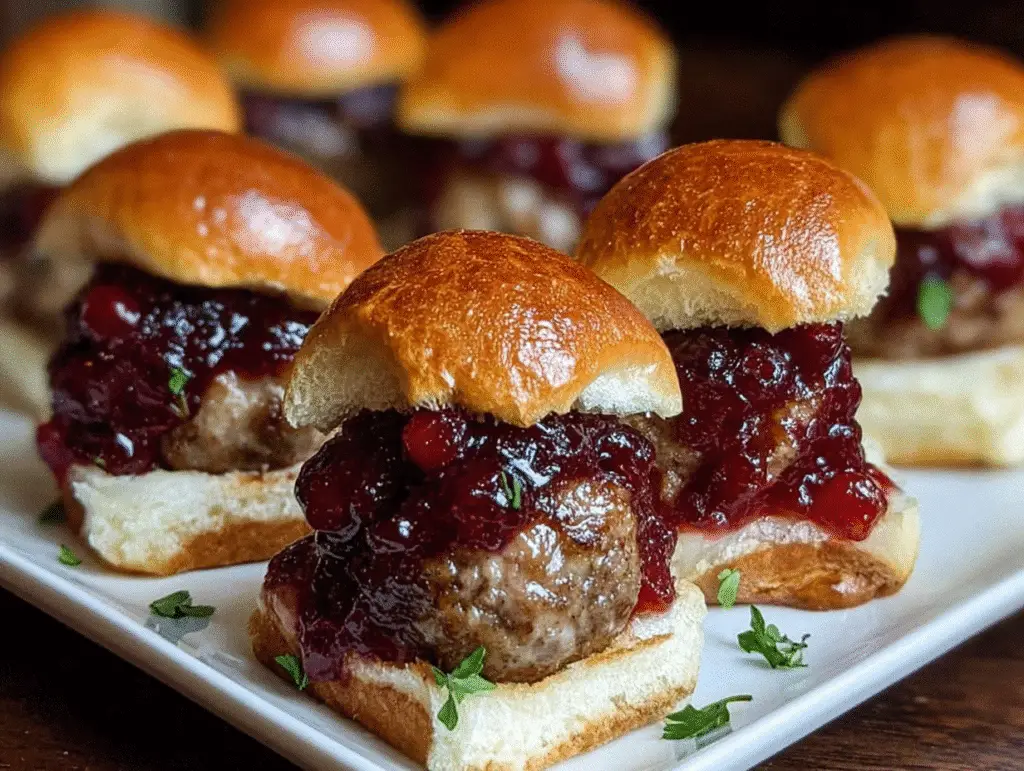 Cranberry Sauce Meatball Sliders