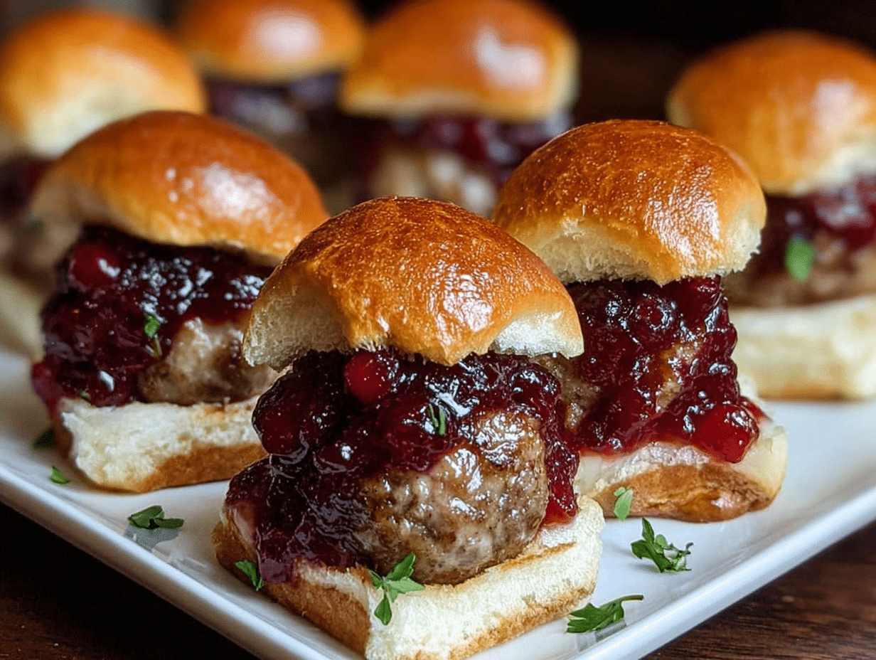 Cranberry Sauce Meatball Sliders