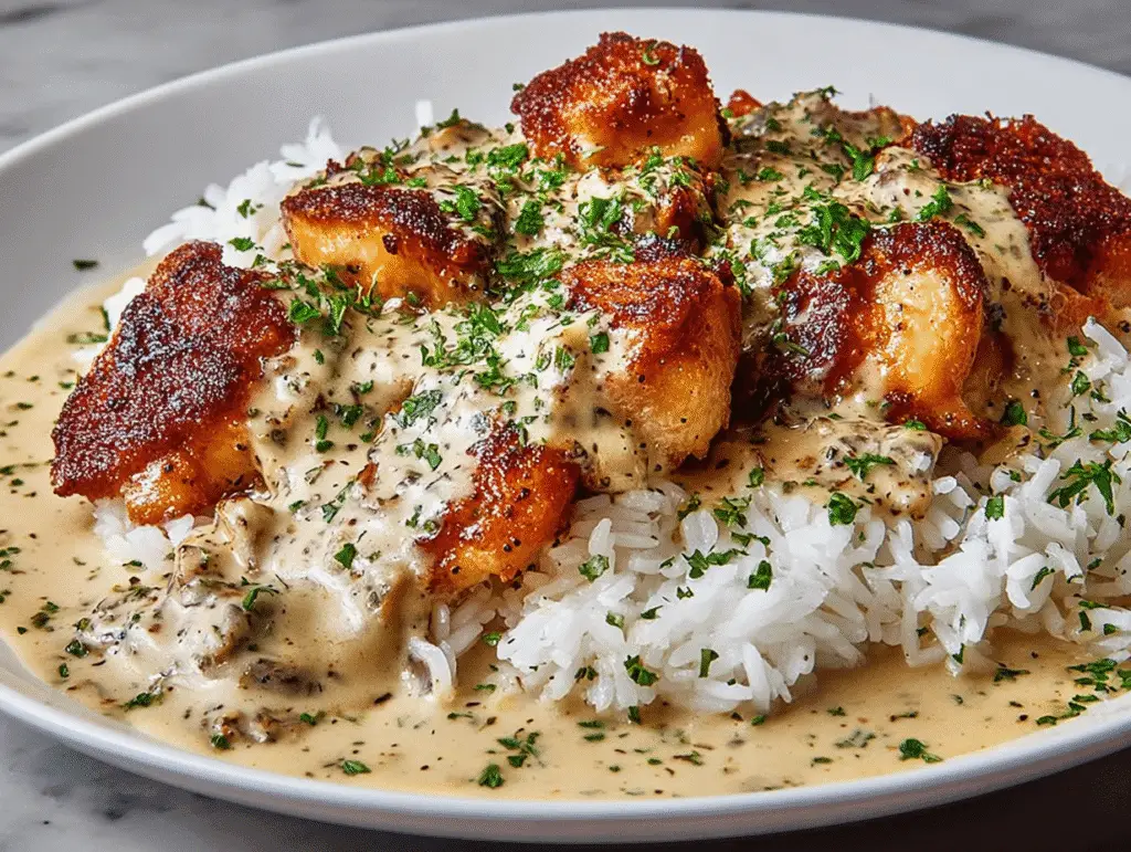 Creamy Smothered Chicken and Rice