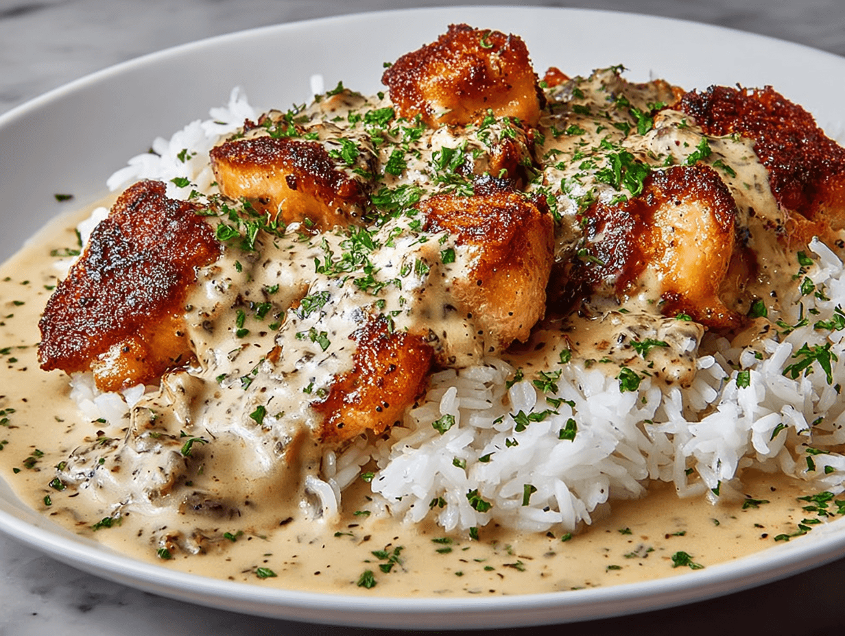 Creamy Smothered Chicken and Rice