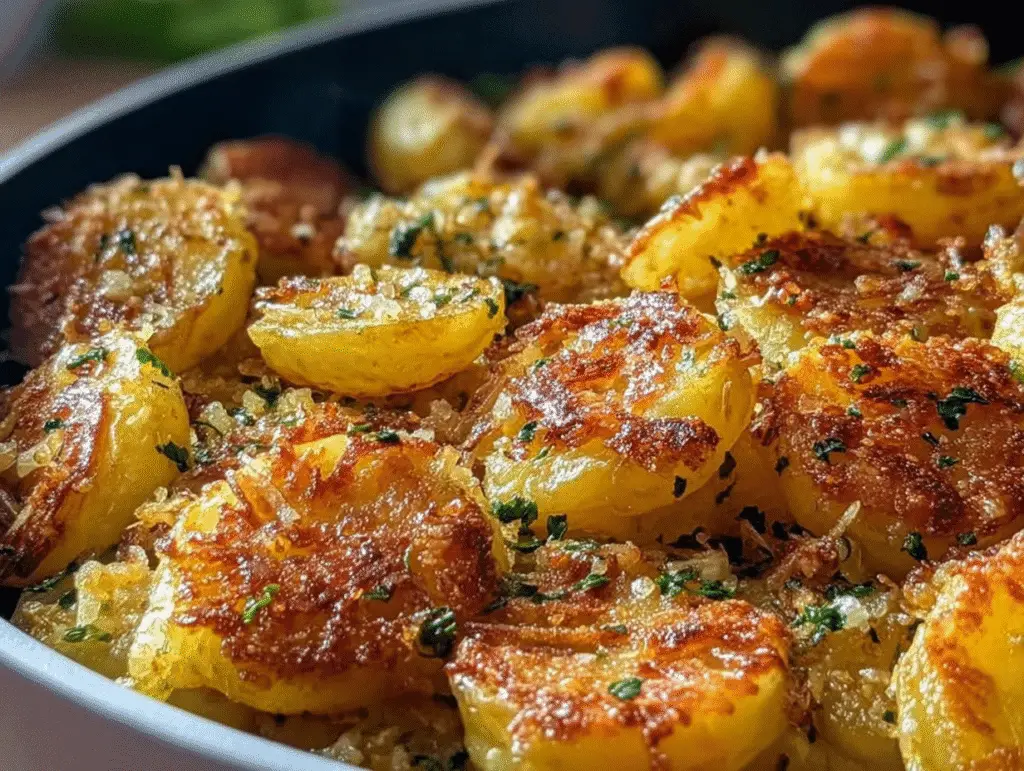Crispy Garlic Skillet Potatoes