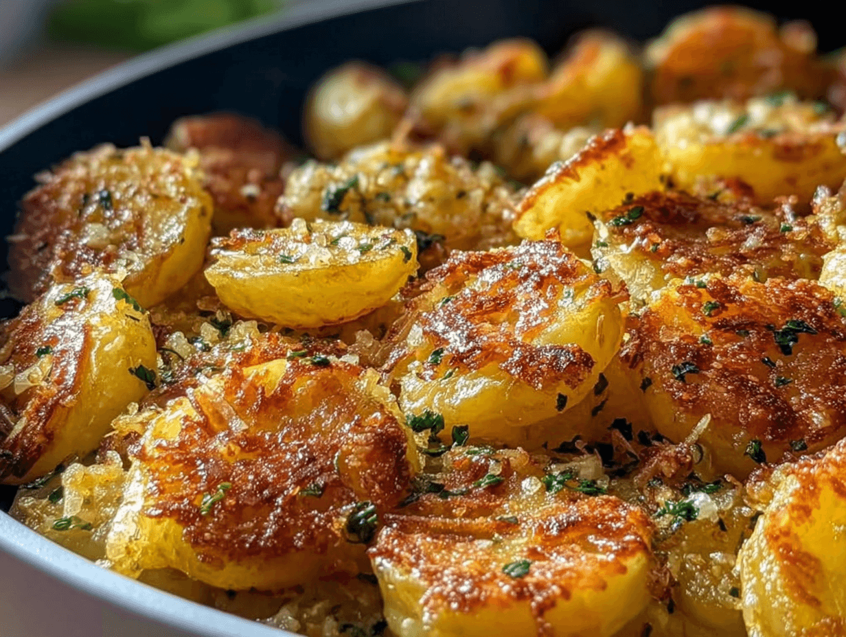 Crispy Garlic Skillet Potatoes
