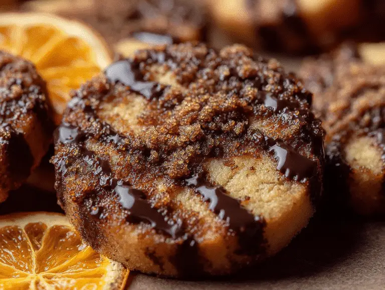 Dark Chocolate Orange Shortbread Cookies