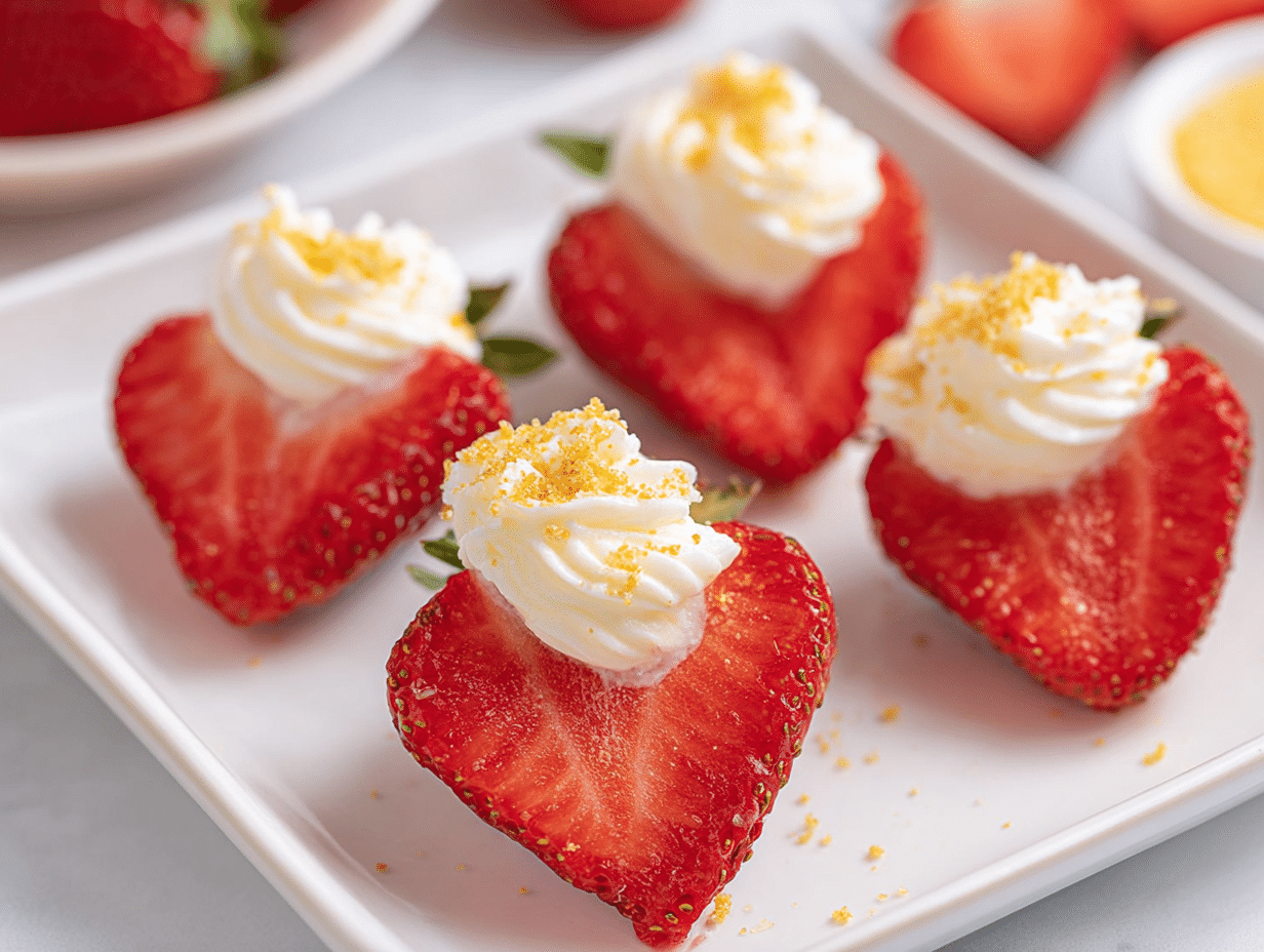 Deviled Strawberries with a Cheesecake Filling