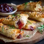 Easy Cranberry and Brie Filo Crackers