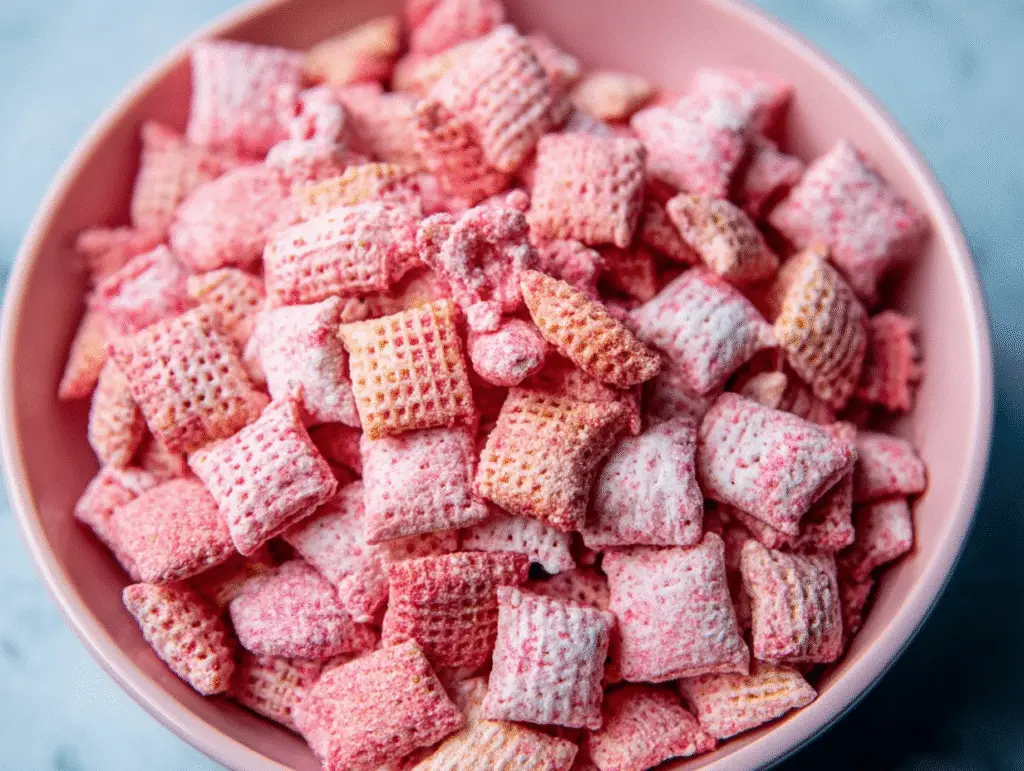 Fluffy Strawberry Shortcake Puppy Chow