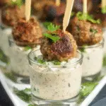 Mediterranean Meatball Appetizers with Tzatziki Sauce