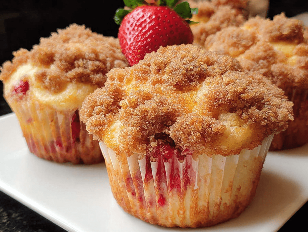 Orange Strawberry Muffins Streusel