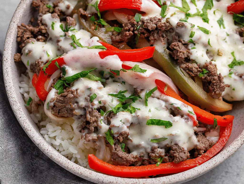 Philly Cheesesteak Bowls