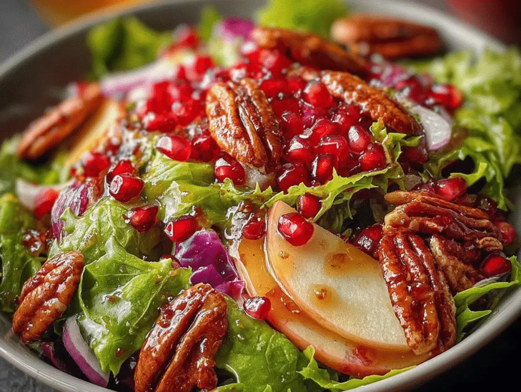 Pomegranate Pecan Salad Vinaigrette