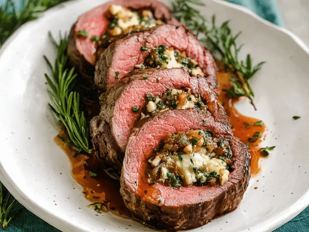 Quick Christmas Stuffed Beef Tenderloin