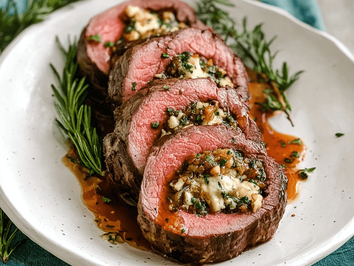 Quick Christmas Stuffed Beef Tenderloin
