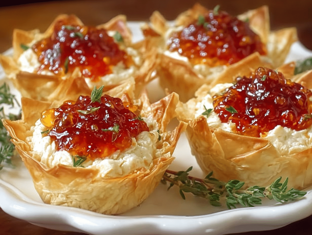 Quick Pepper Jelly Cream Cheese Appetizer Dip and Bites