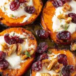 Roasted Sweet Potato Rounds with Goat Cheese and Dried Cranberries