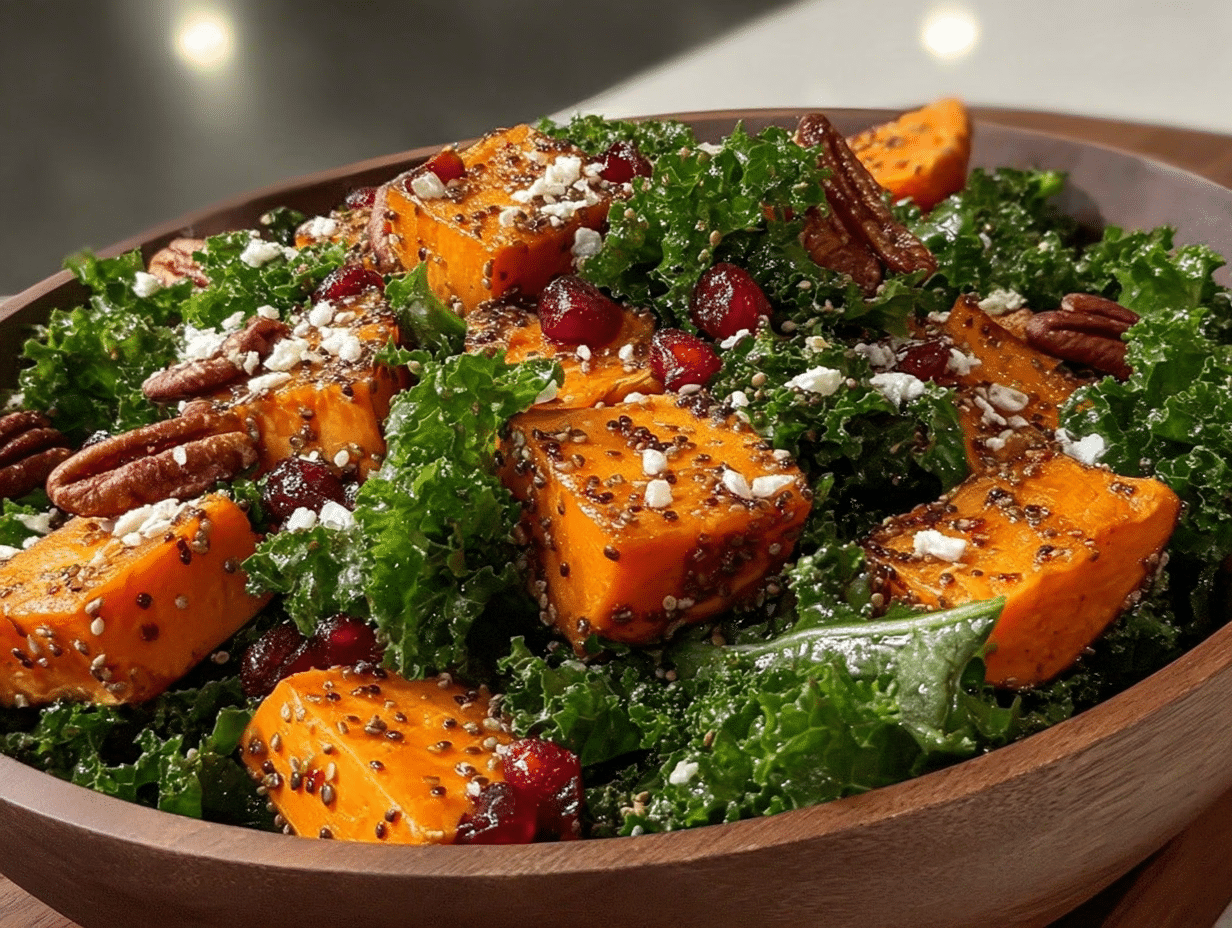 Roasted Sweet Potato and Baby Kale Salad