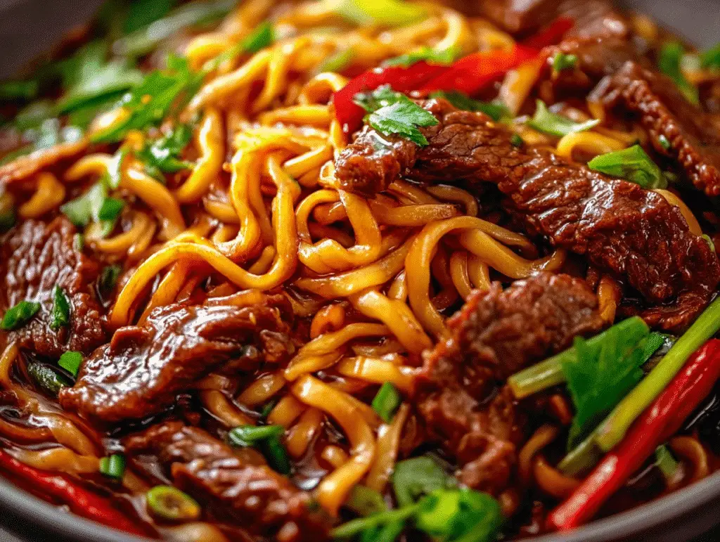 Sticky Beef Noodles