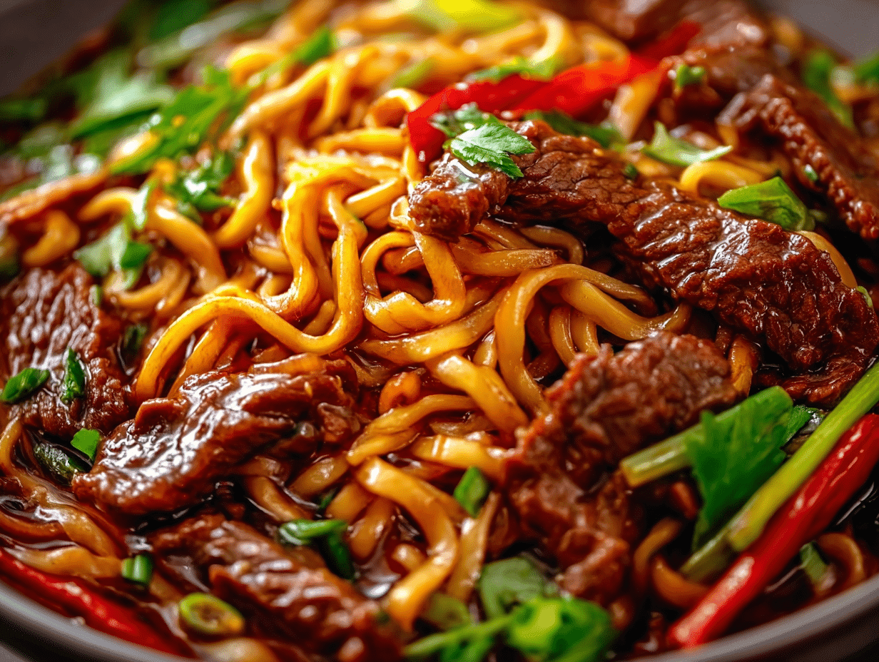 Sticky Beef Noodles