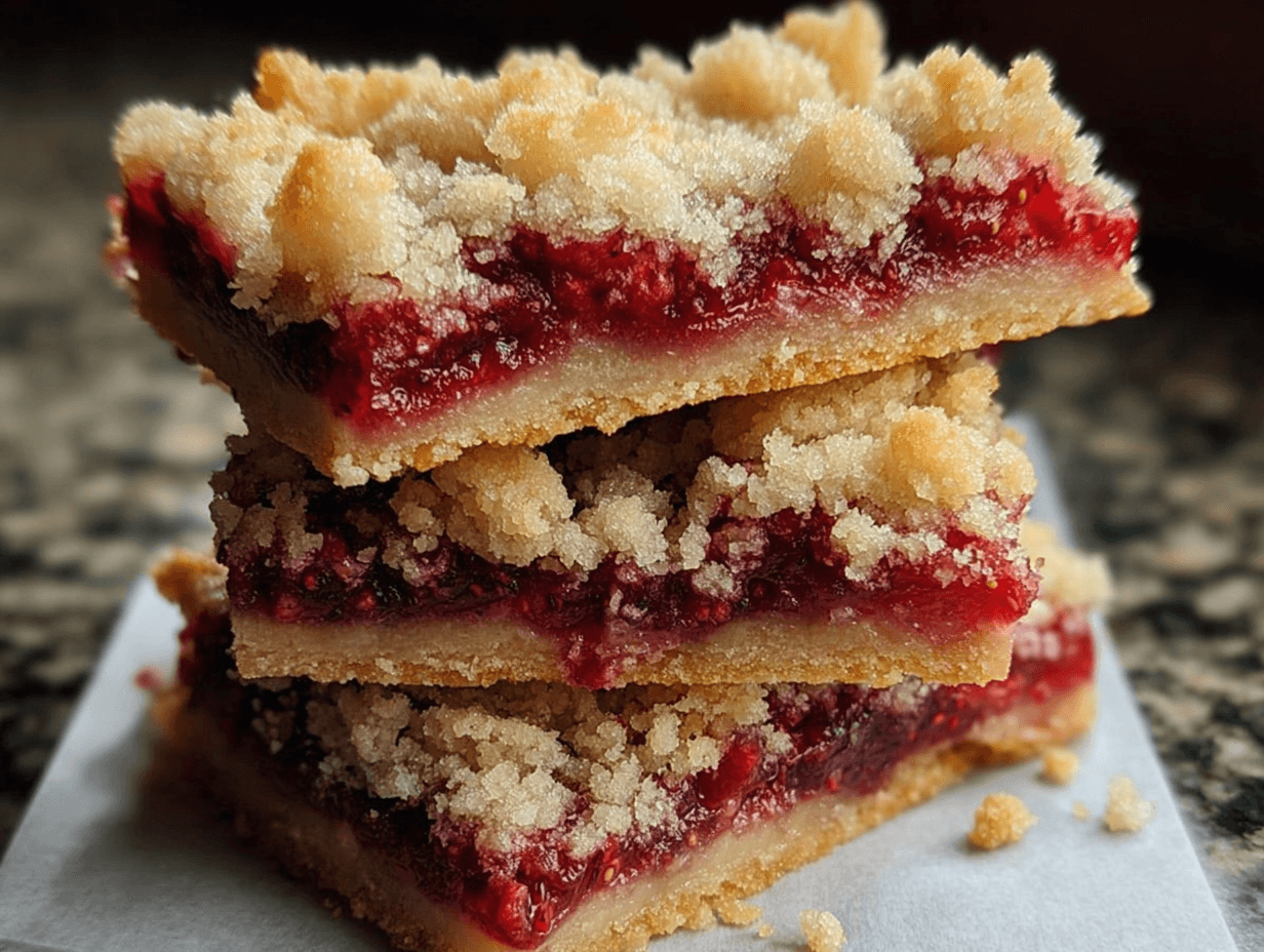 Strawberry Crumble Buttery Bars